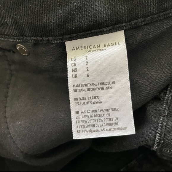 American Eagle Button Front Denim Mini Skirt Washed Black - Picture 5 of 8